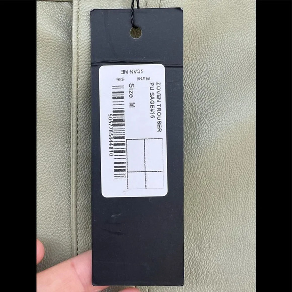 MOTEL ROCKS ZOVEN FLARE TROUSER IN PU GREEN medium - Picture 3 of 7